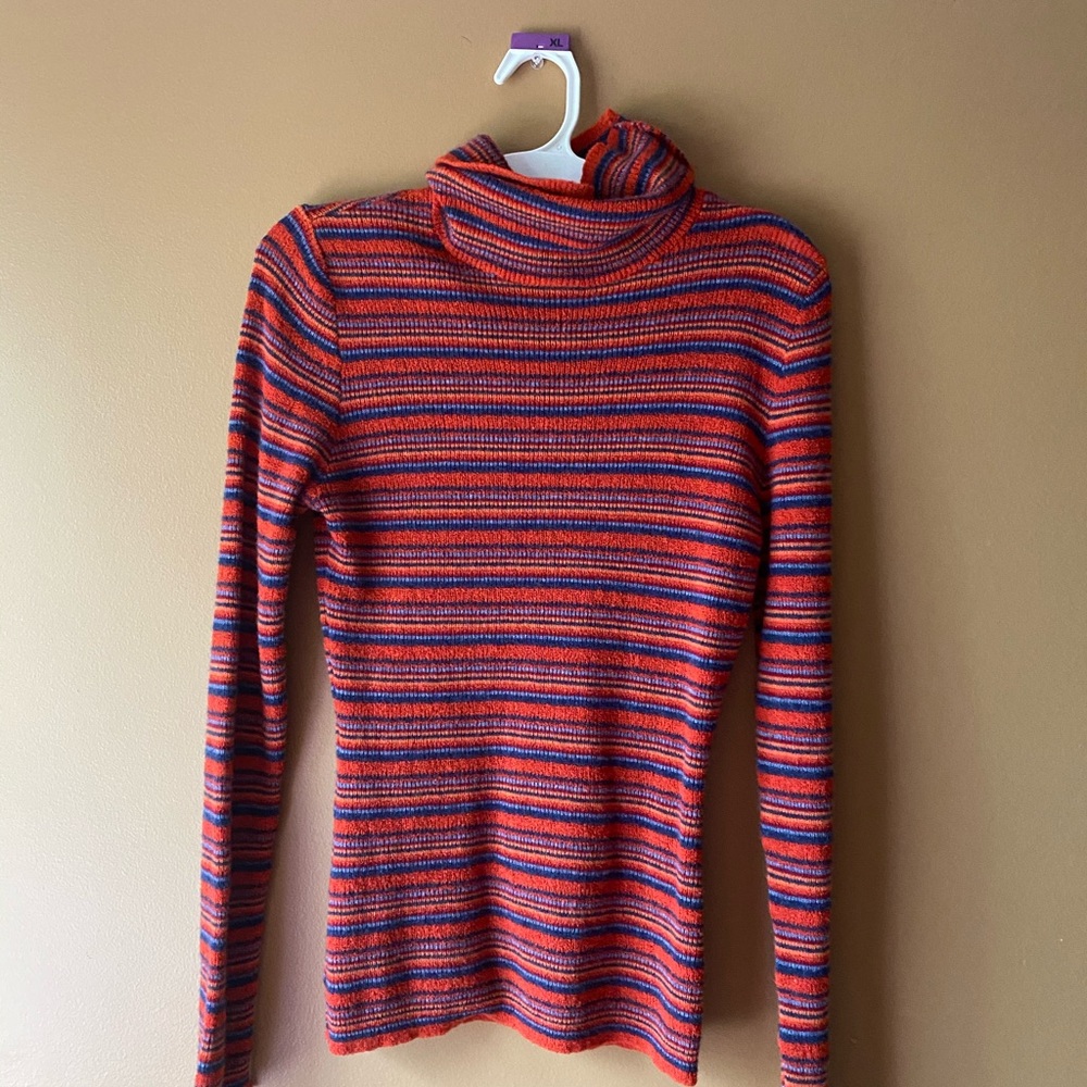 Striped turtleneck sweater